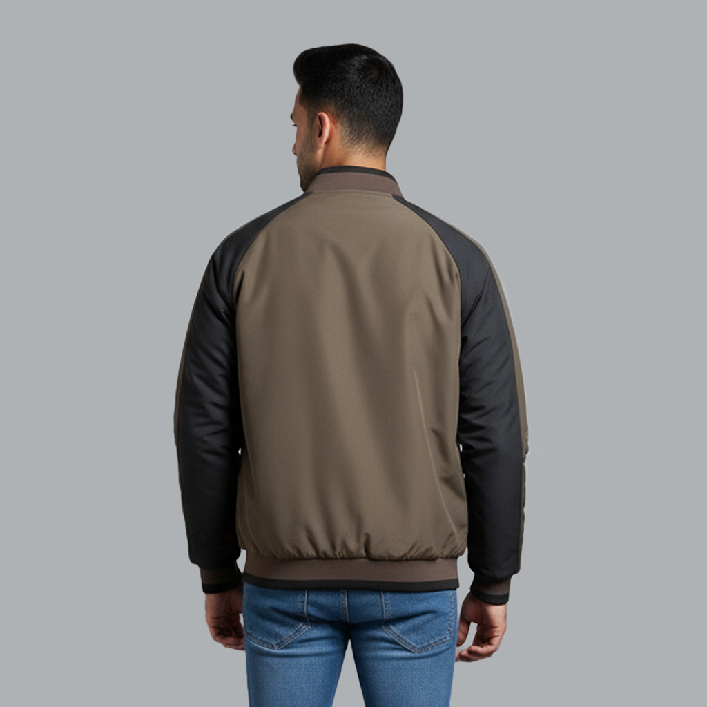 Men’s Olive & Black Bomber Jacket