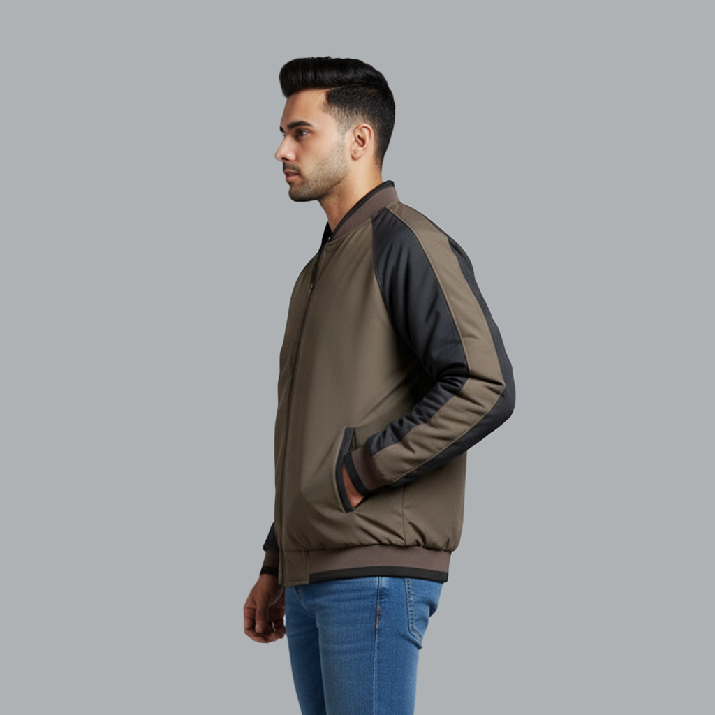 Men’s Olive & Black Bomber Jacket