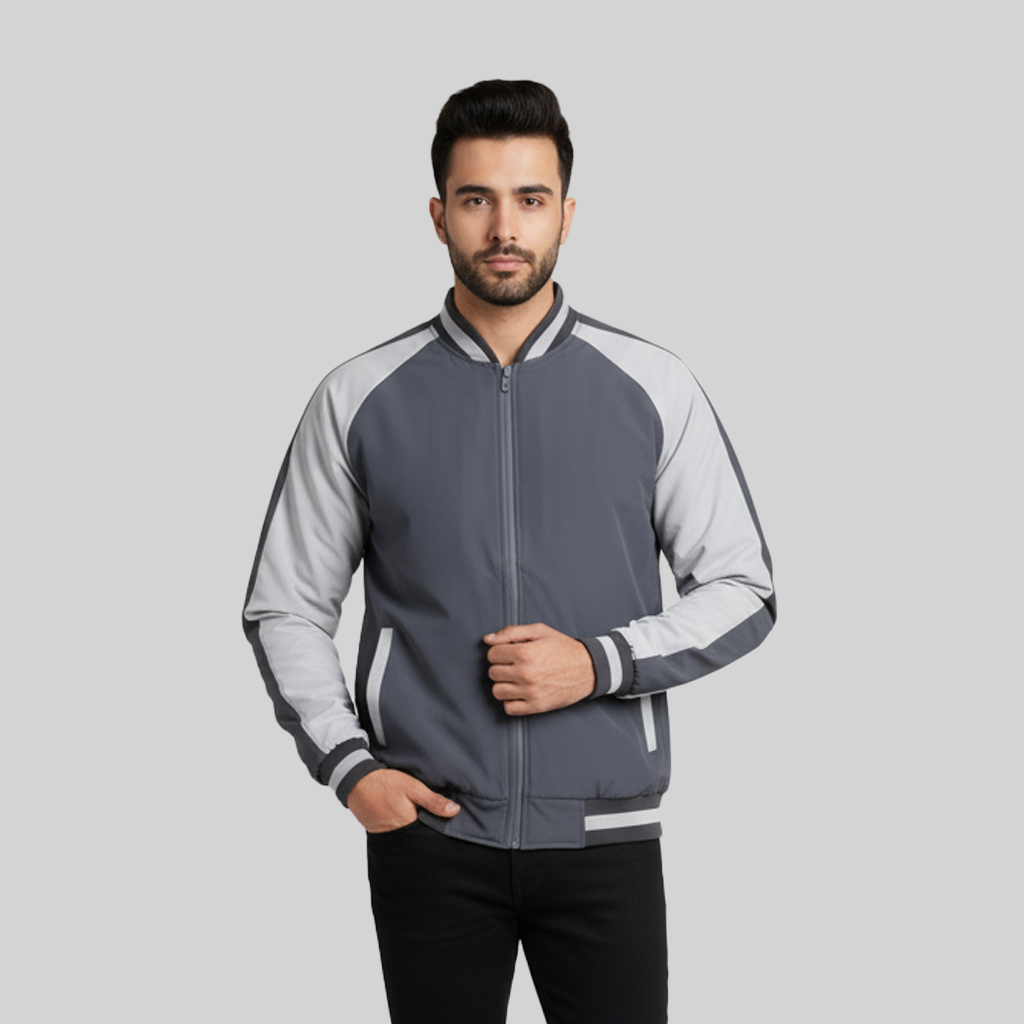 Men’s  Light grey & charcoalBomber Jacket