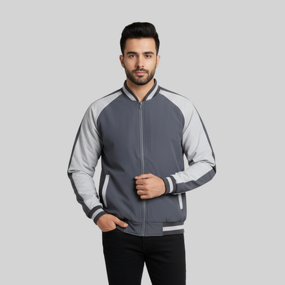 Men’s  Light grey & charcoalBomber Jacket