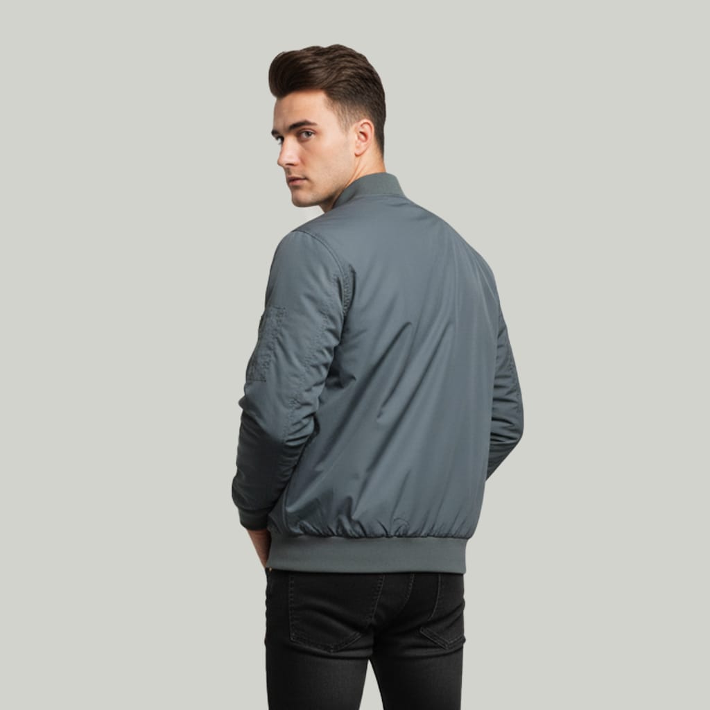 Mens grey color bomber jacket