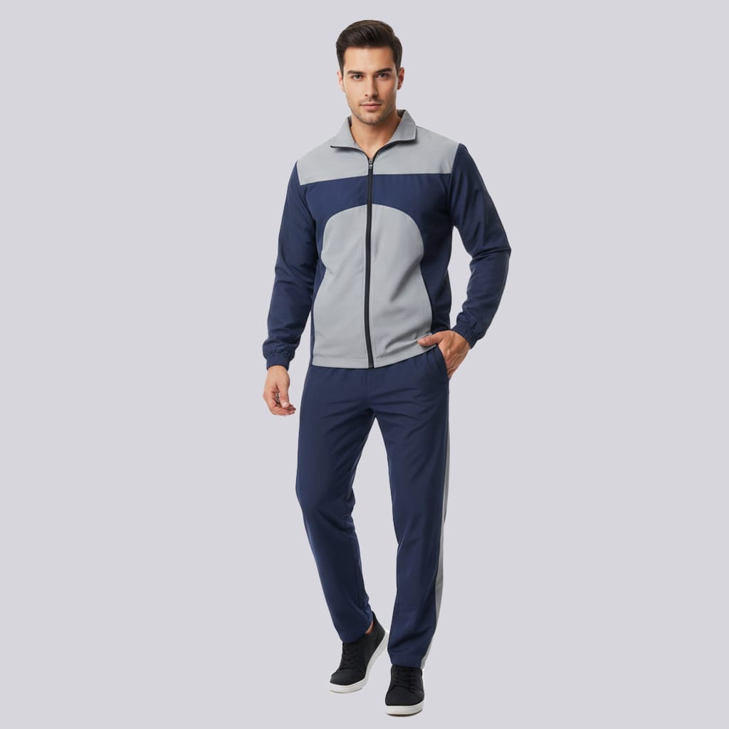 men's tracksuit in navy and grey