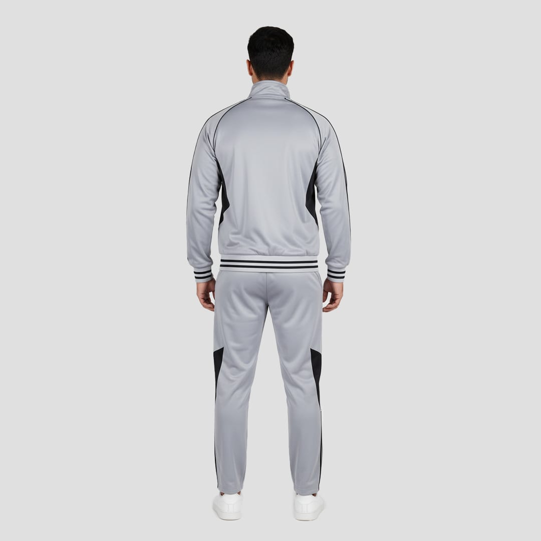 grey and black training tracksuit