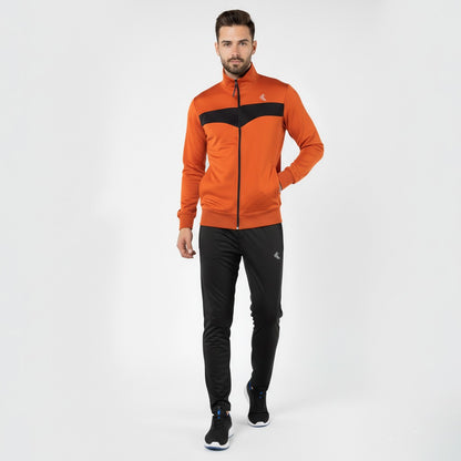 Orange and Black Men's Tracksuit by Khambra Sports