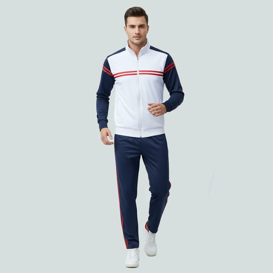 Men's Tracksuit in White and Navy