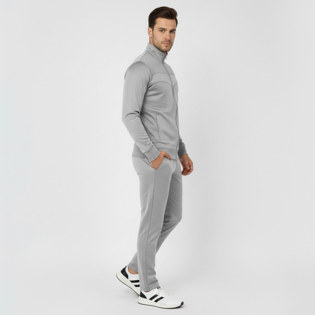 light grey slim-fit Petron tracksuit