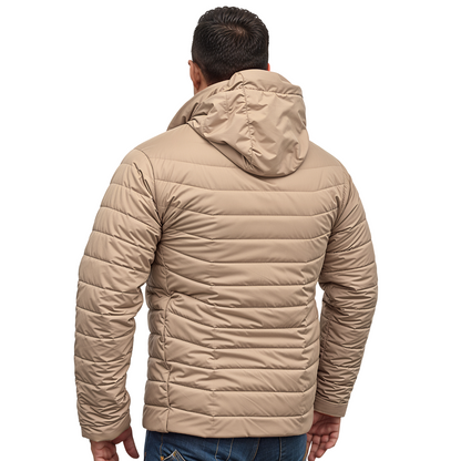 Hooded skin color puffer jacket