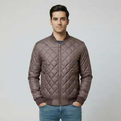 mens brown quilted jacket