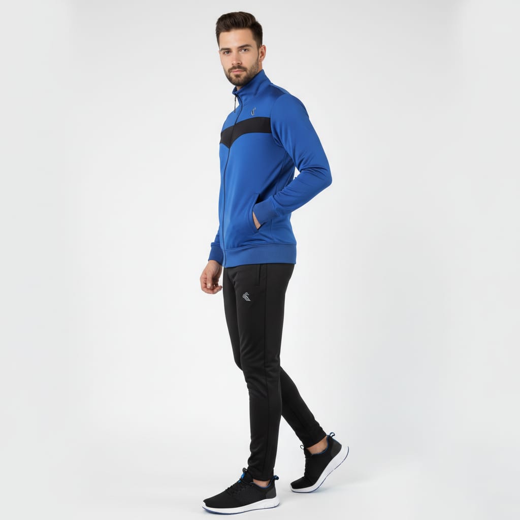 Men's royal blue winter track suite