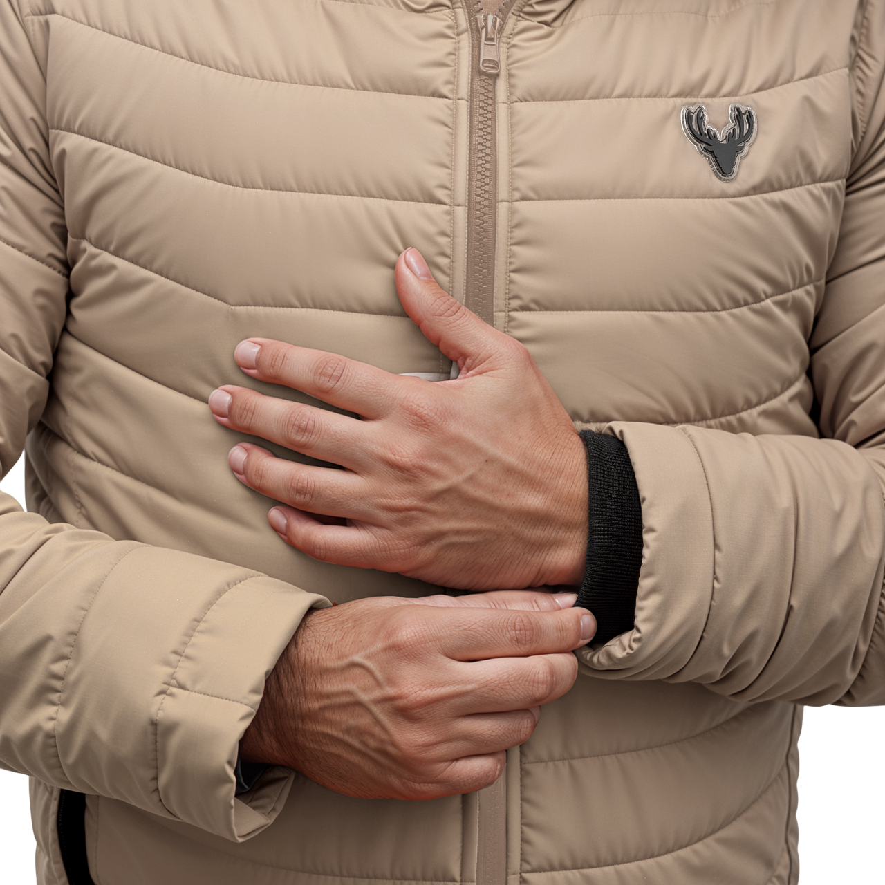 beige winter jacket