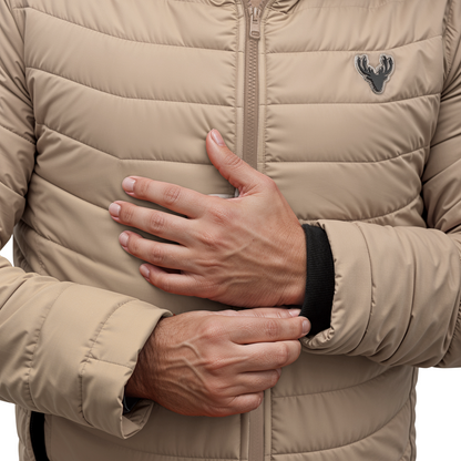 beige winter jacket