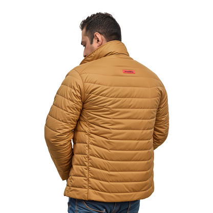 yellow puffer jacket