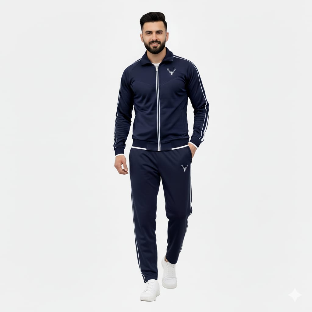 navy blue hybrid tracksuit