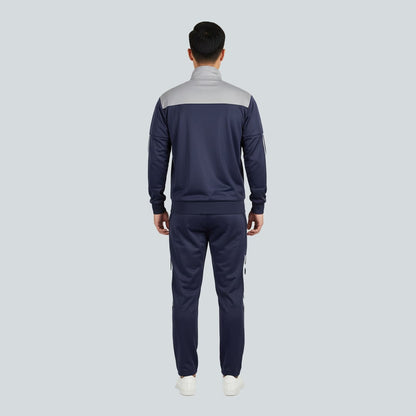 navy and grey v design tracksuit