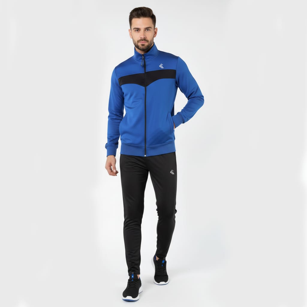 Royal blue gym tracksuit for men