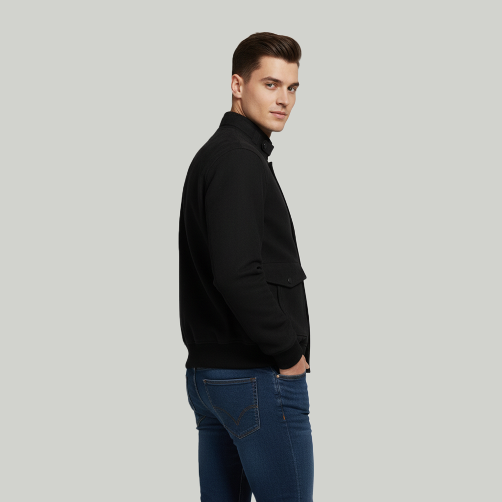 Khambra Men’s Suede Jacket – Black