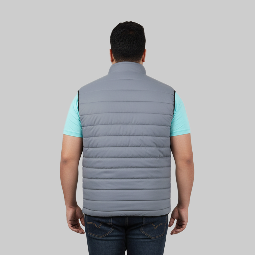 Men's Grey Puffer Gilet Jacket