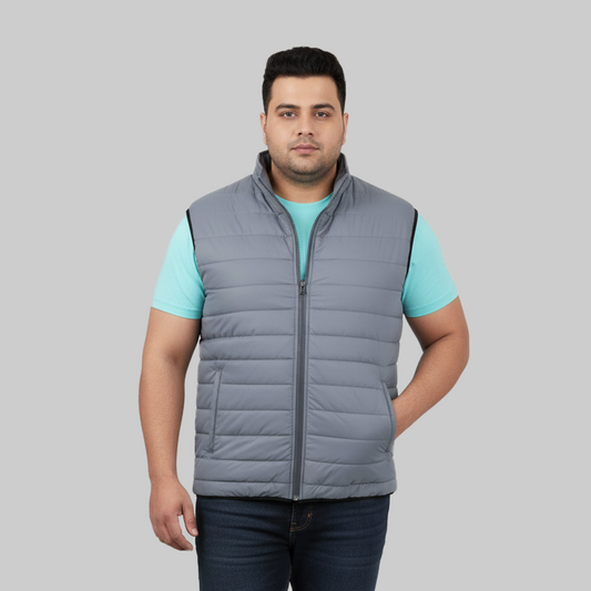 khambra sports Men's Grey Puffer Gilet Jacket