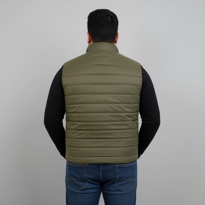 Men's olive Puffer sleeveless Jacket