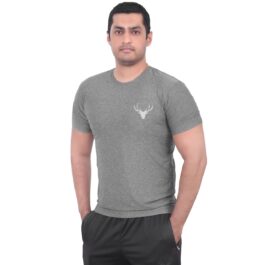 Mens Quick Dry Establisher 90% Polyester 10% Spandex Gray Colour Sports T-Shirt