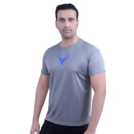 Mens Running & Qym Quick Dry Sports T-shirt In Grey Colour