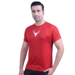 Mens Running & Gym Quick Dry Sports T-shirt In Red Colour