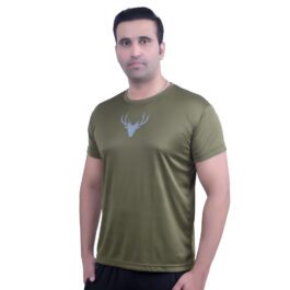 Mens Running & Gym Quick Dry Sports T-shirt In Olive Colour