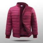 Mens Puffer Jacket Waterproof Fabric In Mahroon Colour