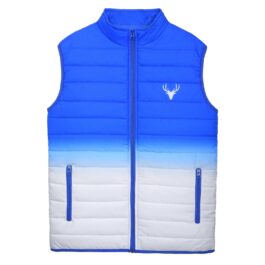 Mens Padded Puffer  Sublimation Jacket Blue & White