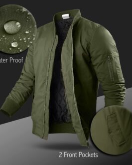 Buy Mens Bomber Jacket -Olive Green Varsity Slim Fit Windbreaker Softshell Spring Sportswear Jackets Coat